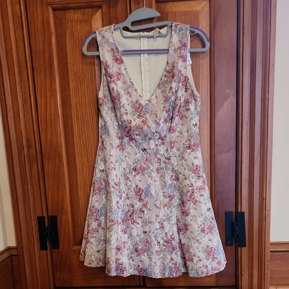 Francesca's Collections Pink and Purple A-Line Sundress